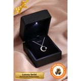 Lucente Jewellery Işıklı Hediye Kutulu Ay Yıldızlı 925 Ayar Türk Bayrağı Özel Tasarım Ay Yıldız Kolye