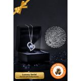 Lucente Jewellery Işıklı Hediye Kutulu Kalbin Işığı Özel Model 925 Ayar Luxury Serisi 100 Dilde Seni Seviyorum Yazan Kalpli Arkadaşa Anneye Sevgiliye Doğum Günü Hediyesi Sonsuz Aşk Simgesi Küpe Hediyeli Kalp Kolye