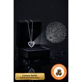 Lucente Jewellery Işıklı Hediye Kutulu Kalbin Işığı Özel Tasarım 925 Ayar Luxury Serisi 100 Dilde Seni Seviyorum Yazan Kalpli Arkadaşa Anneye Sevgiliye Doğum Günü Hediyesi Sonsuz Aşk Simgesi Küpe Hediyeli Kalp Kolye