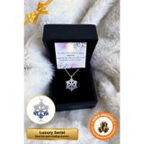 Lucente Jewellery Işıklı Hediye Kutulu Kar Tanesi 925 Ayar Gümüş Kaplama Özel Tasarım Hediyelik Şık Kadın Kolye