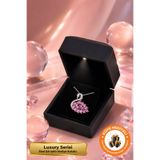 Lucente Jewellery Işıklı Hediye Kutulu Pink Swan Taşlı Kuğu 925 Ayar Kararma Karşıtı Rodyum Güçlendirmeli Arkadaşa Anneye Sevgiliye Doğum Günü Hediyesi Gümüş Gerçek Pembe Ametist Taşlı Zerafetin Simgesi Kuğulu Kolye