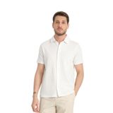 Lucero Erkek Beyaz%100 Pamuk Çekmeyen Slim Fit İnce Polo Yaka Spor Gömlek Beyaz L