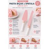 LUCES DESİGN 2'Li Pratik Pasta Bıçak & Spatula Servis Seti Plastik