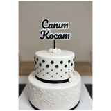 lucien vela 2 Adet Canım Kocam Yazılı Pasta Süsü Cake Topper Seti - Yıl Dönümü ve Doğum Günü Dekoru