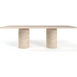 Lucii Traverten Yemek Masası - Standart (90CMX190CMX75CM) - Naturel