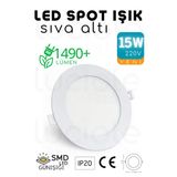 Luciole 15W Slim Led Spot – 3200K Günışığı Işık, 1490 Lümen, Beyaz Kasa, 18.8 Cm, 220V, 15000 Saat Ömür