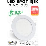 Luciole 18W Slim LED Spot – 3200K Günışığı Işık, 1820 Lümen, Beyaz Kasa, 22 Cm, 220V, 15000 Saat Ömür - 3000K - Gün Işığı