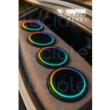 luciole 20 Cm Sese Duyarlı Neon Pixel Led Hoparlör Kapağı – Argb Işık Efektli, Rf Kumandalı, 4’lü Set, 12v