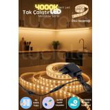 luciole 3 Metre NeoGlow LED Işık Şeridi – 4000K Doğal Beyaz 60 Çipli 12V Tak Çalıştır Prizli LED Bandı