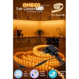 luciole 3 Metre NeoGlow Serisi LED Işık Şeridi – Amber Tonlu 60 Çipli 12V Tak Çalıştır Aydınlatma Bandı