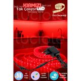luciole 3 Metre NeoGlow Serisi LED Şerit – Kırmızı Işık Bandı 60 Çipli 12V Fişli Tak Çalıştır Aydınlatma