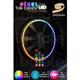 luciole 30 Cm Subwoofer Uyumlu Neon Pixel Led Hoparlör Kapağı – Tekli, Rgb , Sese Duyarlı, Rf Kumandalı 12v