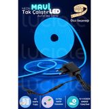 luciole 4 Metre Mavi Neon LED Şerit | AuraFlex | Aç-Kapa Prizli Tak-Çalıştır Işık Sistemi