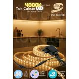luciole 5 Metre NeoGlow LED Şerit Işık – 4000K Doğal Beyaz 60 Çipli 12V Prizli Tak Çalıştır Işık Bandı