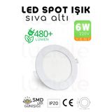 luciole 6W Slim LED Spot – Günışığı Işık, 490 Lümen, Beyaz Kasa, 11.8 cm, 220V, 15000 Saat Ömür