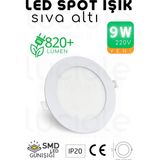 Luciole 9W Slim LED Spot – 3200K Günışığı Işık, 820 Lümen, Beyaz Kasa, 14.5 Cm, 220V, 15000 Saat Ömür - 3000K - Gün Işığı