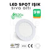 luciole 9w Slim Led Spot – 4000k Doğal Beyaz Işık, 820 Lümen, Beyaz Kasa, 14.5 Cm, 220v, 15000 Saat Ömür