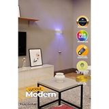 Luciole Led Abajur Yatak Oturma Odası Salon Lambası Rgb Işık Çok Renkli Dikdörtgen Kumandalı Ablbm Beyaz
