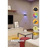 Luciole Led Aplik Yatak Oturma Odası Lambası Rgb Işık Çok Renkli Dikdörtgen Uzaktan Kumandalı Aplikledma Siyah