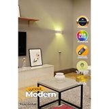 Luciole Led Aplik Yatak Oturma Odası Salon Lambası Rgb Işık Çok Renkli Dikdörtgen Kumandalı Aplsa Beyaz