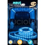 luciole LumiDrive 3m Mavi 12V LED Şerit – 180 Çipli, Kesilebilir, Yapışkanlı, Çıplak Uçlu Montaja Hazır