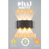 luciole Pilli Siyah Kasa Haiti Aplik Banyo Salon Ayna Üstü Led Aydınlatma Amber