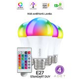 luciole Rgb Led Lamba ampül Kumandalı Ambiyans Aydınlatma Tasarruflu Renk Değiştiren Led Işık