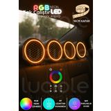 luciole RGB Neon LED Hoparlör Kapağı Seti – 4'lü 16cm | RF Kumandalı | 12V & 24V Uyumlu