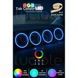 luciole RGB Neon LED Hoparlör Kapağı Seti – 4'lü 20cm | RF Kumandalı | 12V & 24V Uyumlu
