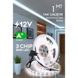 Luciole Şerit Led 1 Metre Beyaz 3 Çipli Aydınlatma Mutfak Salon Yatak Odası Led Işık