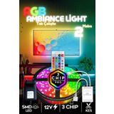 luciole Tv Arkası Çocuk Yatak Odası Mutfak Salon Rgb Şerit Led Uzaktan Kumandalı Tak Çalıştır 2 Metre