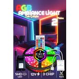 luciole Tv Arkası Yatak Çocuk Odası Mutfak Salon Rgb Şerit Led Tak Çalıştır Uzaktan Kumandalı 2 Metre Modlu