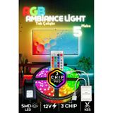 luciole Tv Arkası Yatak Çocuk Odası Mutfak Salon Rgb Şerit Led Uzaktan Kumandalı Tak Çalıştır 5 Metre Modlu