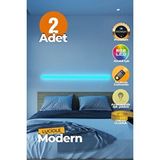 Luciole Uzaktan Kumandalı Led Abajur 2 Adet Yatak Üstü, Tv Yanı ,oturma Odası - Rgb Çok Renkli Abld Beyaz