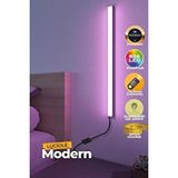 Luciole Uzaktan Kumandalı Led Abajur - Yatak Üstü, Tv Yanı ,oturma Odası - Rgb Çok Renkli 50 Cm Minia2 Beyaz