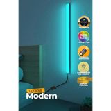 Luciole Uzaktan Kumandalı LED Abajur - Yatak Üstü, Tv Yanı ,oturma Odası - Rgb Çok Renkli 50 cm - Pembe