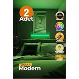 Luciole Uzaktan Kumandalı Led Lambader 2 Adet Yatak Üstü, Tv Yanı ,oturma Odası - Rgb Çok Renkli Bdl1 Beyaz