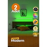 Luciole Uzaktan Kumandalı Led Lambader 2 Adet Yatak Üstü, Tv Yanı ,oturma Odası - Rgb Çok Renkli Luciy1 Beyaz