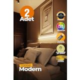 luciole Uzaktan Kumandalı Led Lambader 2 Adet Yatak Üstü, Tv Yanı,Oturma Odası - Rgb Çok Renkli Bdl2