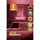 luciole Uzaktan Kumandalı Led Lambader 2 Adet Yatak Üstü, Tv Yanı,Oturma Odası - Rgb Çok Renkli Bdl6