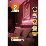 luciole Uzaktan Kumandalı Led Lambader 2 Adet Yatak Üstü, Tv Yanı,Oturma Odası - Rgb Çok Renkli Bdl7