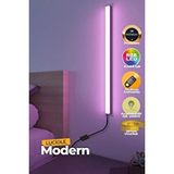 Luciole Uzaktan Led Masa Gece Lamba - Yatak Üstü, Tv Yanı ,oturma Odası - Rgb 50 Cm Miniled3 Siyah