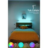 Luciole Yatak Tv Üstü LED Abajur Işık Uzaktan Kumandalı Renk Animasyon Yapışkanlı Bed.lightpe - 1 m - Pembe