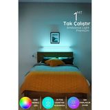 Luciole Yatak Tv Üstü Led Abajur Işık Uzaktan Kumandalı Renk Animasyon Yapışkanlı Bedlightbey Beyaz