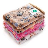 luciphia 1 Paket 3 Battaniye Süper Yumuşak Kabarık Birinci Sınıf Polar Evcil Hayvan Battaniyesi Flanel Köpek Yavrusu Kedi Pençesi için Örtü Kahverengi/Pembe/Beyaz Küçük (23x16 inç)