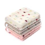 luciphia 1 Paket 3 Battaniye Süper Yumuşak Sevimli Nokta Desenli Evcil Hayvan Battaniyesi Flanel Köpek Yavrusu Kedi Bej/Kahverengi/Pembe Medium