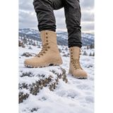 Lucistep Askeri & Arazi Tipi Bağcıklı Erkek Postal Bot - Kaydırmaz Taban - Kışlık Outdoor Botu - Bej