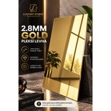 LucitART 2.8 mm Gold Pleksi Levha – Parlak Yansıtıcı Akrilik Plaka – Lazer ve CNC Kesime Uygun – Dekorasyon, Tabela ve Hobi