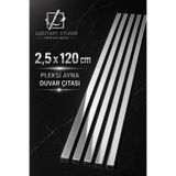 LucitART 2,5x120 cm Pleksi Ayna Duvar Çıtası Gold & Gümüş Kendinden Yapışkanlı Dekoratif Duvar Şeridi | Şerit Pleksi Ayna | duvar dekorasyonu pleksi ayna
