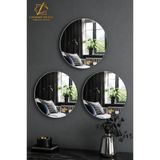 LucitART 3 Adet 20x20 Cm Yuvarlak Gümüş Ayna Pleksi | Dekoratif Hafif Pleksi Ayna | Modern Duvar Dekoru | Oval Form Pleksi Ayna Gümüş Renk Modern Ev Dekorasyonu